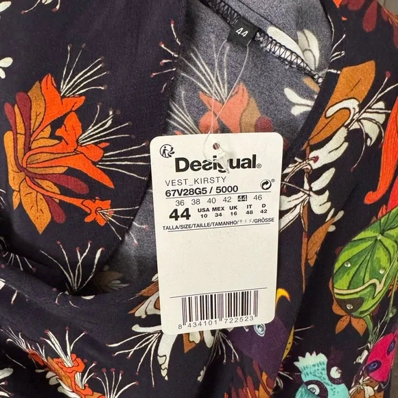 NWT Desigual Animal Print Long Sleeve Dress US10 - Picture 6 of 6